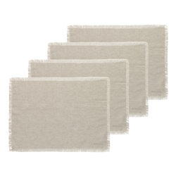 Ecology Fray Set of 4 Placemats Flax