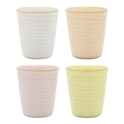 Ecology Ottawa Set of 4 Latte Cup 250ml Frost, Lemon, Peach, Lilac