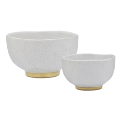 Ecology Speckle Set of 2 Footed Bowls Milk 11/15cm