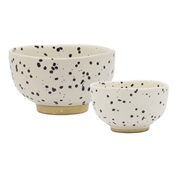 Ecology Speckle Set of 2 Footed Noodle Bowls Polka 11/15cm