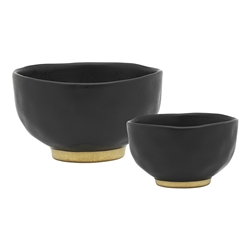 Ecology Speckle Set of 2 Footed Noodle Bowls Ebony 11/15cm