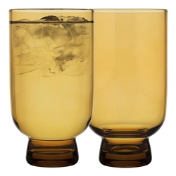 Ecology Arlo Set of 4 HiBall Tumblers Amber