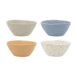 Ecology Speckle Set of 4 Dip Bowls 11cm Multi Polka, Sky, Peach, Oatmeal