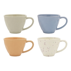 Ecology Speckle Set of 4 Mugs 380ml Multi Polka, Sky, Peach, Oatmeal