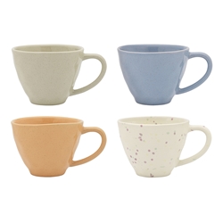 Ecology Speckle Set of 4 Mugs 380ml Multi Polka, Sky, Peach, Oatmeal