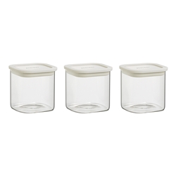 Ecology Store Set of 3 Square Canisters 10cm/700ml Milk