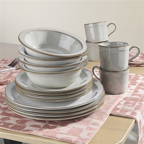 Ecology Tahoe 12 Piece Dinner Set Nougat