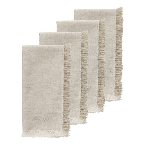 Ecology Fray Set of 4 Napkins Flax