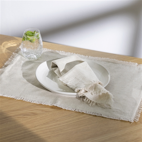 Ecology Fray Set of 4 Napkins Flax