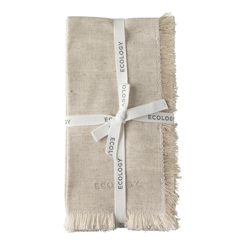 Ecology Fray Set of 4 Napkins Flax