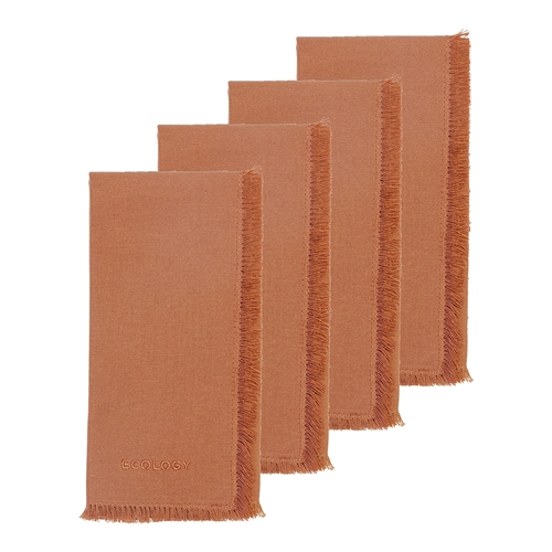 Ecology Fray Set of 4 Napkins Clay