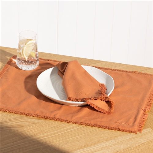 Ecology Fray Set of 4 Placemats Clay