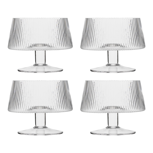 Ecology Classic Set of 4 Footed Bowls Ridged 10cm