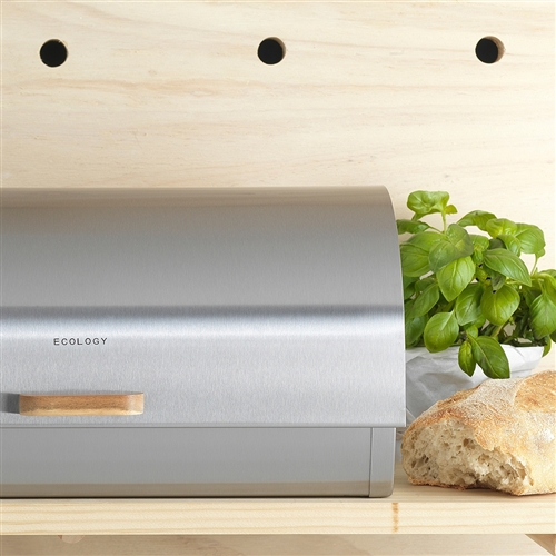 Provisions Stainless Steel & Acacia Bread Bin