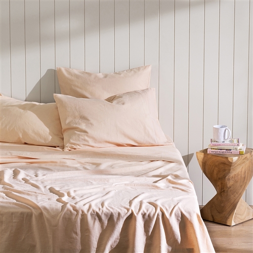 Ecology Dream Fitted Sheet Queen Peach