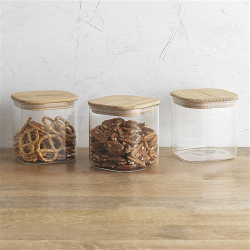 Ecology Pantry Set of 3 Square Canisters 10.5cm