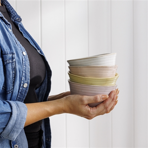 Ecology Ottawa Set of 4 Rice Bowls 13.5cm Frost, Lemon, Peach, Lilac