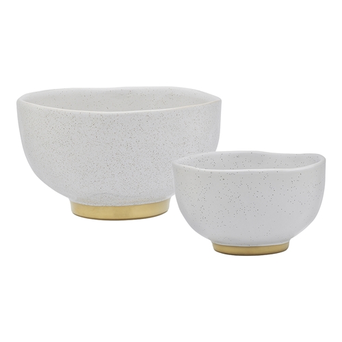 Ecology Speckle Set of 2 Footed Bowls Milk 11/15cm