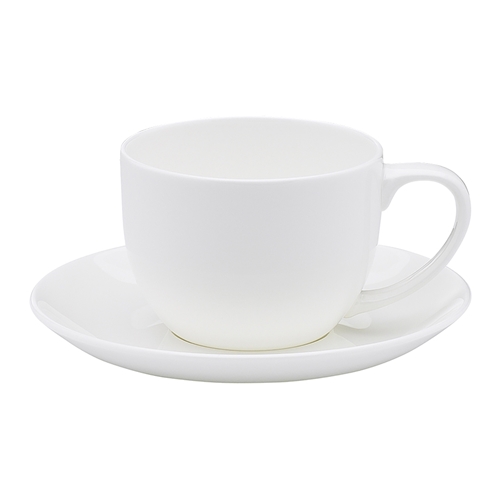 Canvas White Teacup & Saucer