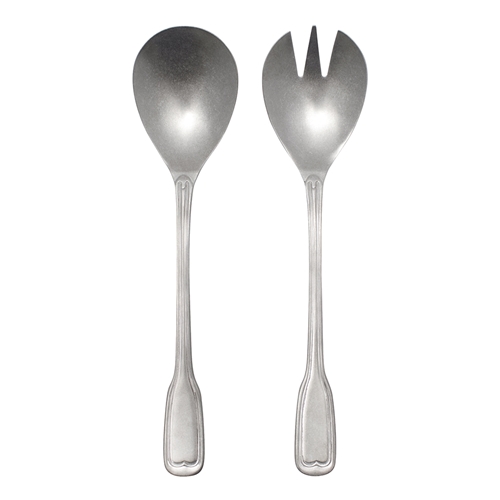 Ecology Anais Set of 2 Salad Servers Vintage Silver