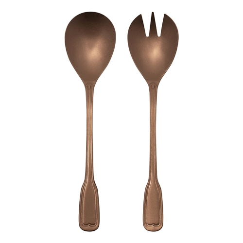 Ecology Anais Set of 2 Salad Servers Vintage Copper