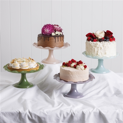 Ecology Ruffle Cake Stand Pink Salt 26cm