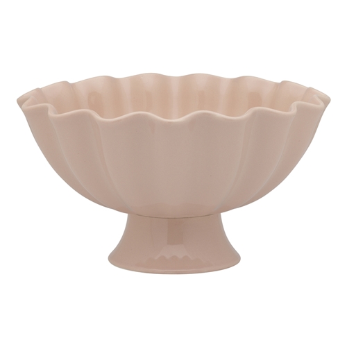 Ecology Ruffle Footed Bowl Pink Salt 24cm