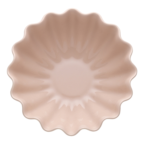 Ecology Ruffle Footed Bowl Pink Salt 24cm