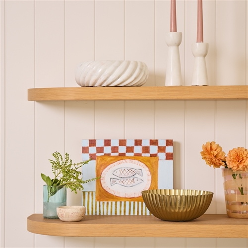 Ecology Artifact White Marble Candle Holder Small