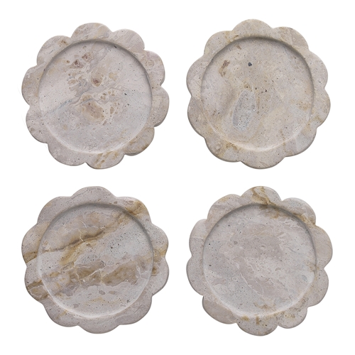 Ecology Artifact Capri Beige Marble Set of 4 Coasters