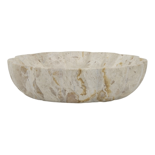Ecology Artifact Capri Beige Marble Scallop Bowl