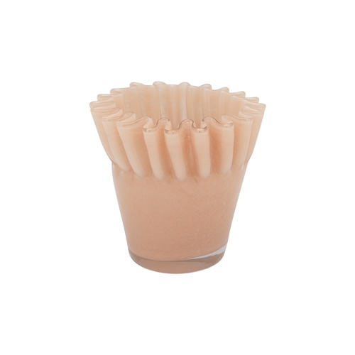 Ecology Tousle Fluted Vase 14cm Pink Salt