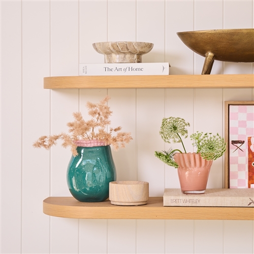 Ecology Tousle Fluted Vase 14cm Pink Salt