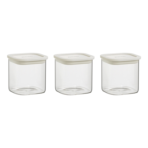 Ecology Store Set of 3 Square Canisters 10cm/700ml Milk