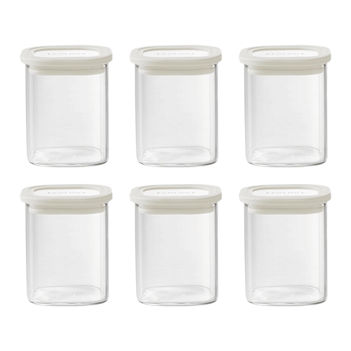 Ecology Store Set of 6 Square Spice Jars Milk