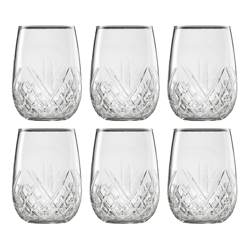 Carmen Set of 6 Stemless Wine Glasses 490ml